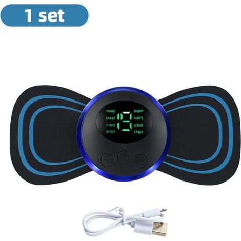 Appareil de massage électrique EMS pour la nuque, stimulateur musculaire, patch basse fréquence pour le dos, les cervicales et les mollets mini-appareil 00488-AquaForge