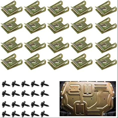 Clips en U, Vis et Écrous Voiture Fixations Pare-Chocs Aile Passage de Roue et Protection de Châssis (1/5)