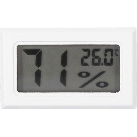Digitales LCD-Hygrometer, Innenthermometer, Feuchtigkeitsmesser für Zuhause, Büro, Gewächshaus (Weiß)