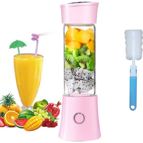 Portable USB Rechargeable électrique 480mL Personal Juicer Cup, Smoothie Shake Fruit Blender (1/4)