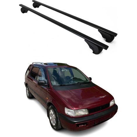 OMAC Dachträger Querträger für Mitsubishi Space Wagon II 1998-2004 – Abschließbar – Max. 75 kg – 2 Stangen Stahl Schwarz (1/5)