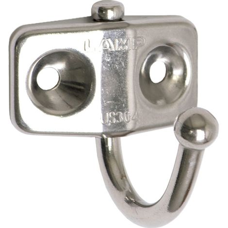 Crochet orientable avec friction - Capacité de charge : 12 Kg - Entraxe : 21 mm - Finition : Poli - Hauteur : 38 mm - Largeur : 35 mm - Matériau : Inox - Profondeur : 36 mm - SUGATSUNE (1/3)