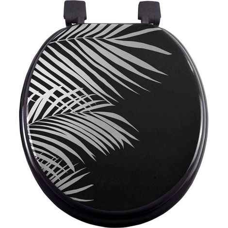 Abattant WC Imprimé "Orbella" 47cm Noir & Argent (1/3)