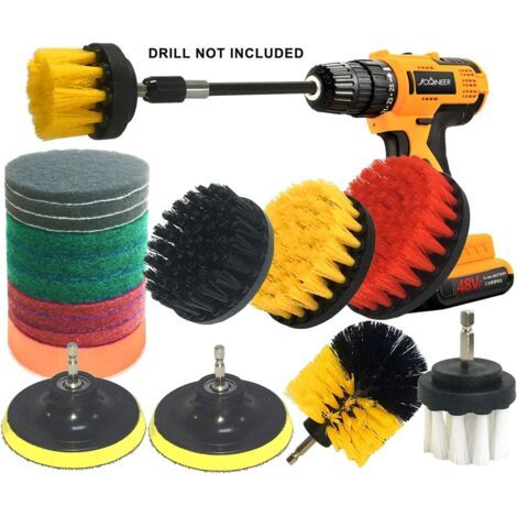 20pcs Drill Brush Power Scrubber Brush Tampons à récurer et éponge Kit de Nettoyage-Nettoyeur Tout Usage (20pcs) (1/5)