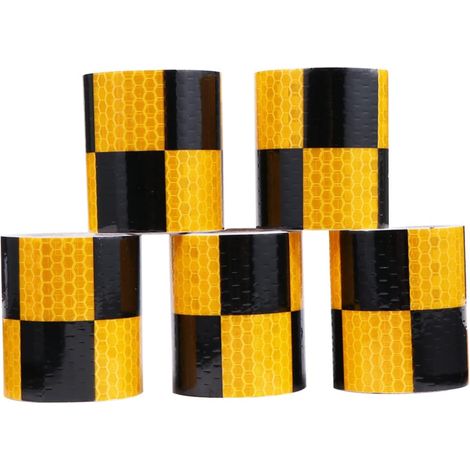 5 rollos de cinta de advertencia para grúas y remolques, cinta reflectante autoadhesiva, cinta adhesiva magnética, pegatina de seguridad, pegatina de visibilidad nocturna (1/5)