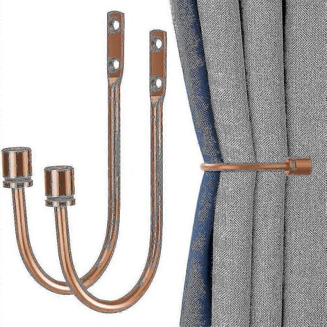 Lot de 2 embrasses métalliques pour rideaux, fixations murales décoratives avec vis, embrasses robustes pour rideaux et rideaux, idéales pour la décoration intérieure. Livraison gratuite.-Red ancient (1/5)