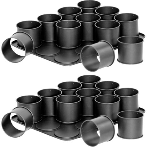 Ensemble de 2 Plaques pâtisserie 12 mini Moules ronds amovibles 38 x 30 cm Zenker Black Metallic (1/5)