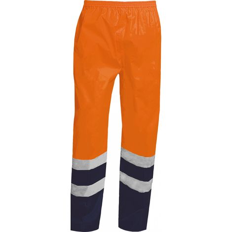 Arbeitshose Regenhose Warnschutz-Kontrast-Regenhose Größe S (1/2)