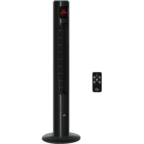 Säulenventilator 70° Oszillation 12h Timer 45W LED Sensorpanel Fernbedienung 2 Steuermodi Schwarz