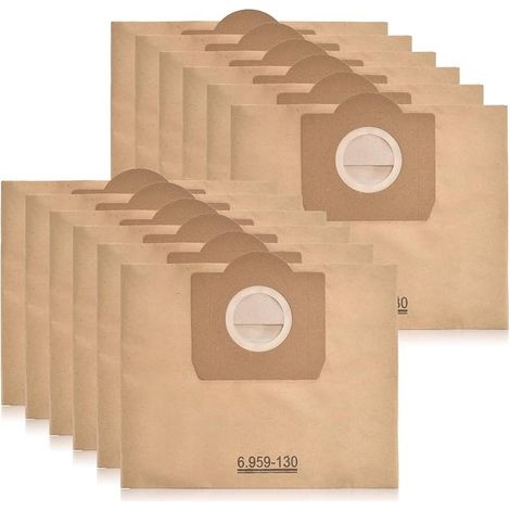 10 pièces sacs aspirateur pour Karcher 6.959-130.0 (WD 3, WD 3 P et WD 3 Premium) sacs en papier filtre A 2201/2204/2504 (1/5)