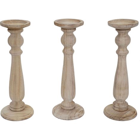 [JAMAIS UTILISÉ] 3x bougeoir, chandelier T360, style shabby, vintage, hauteur 35cm, marron naturel