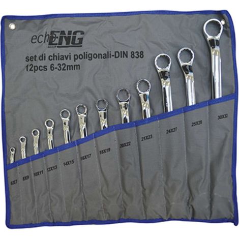 Serie set chiavi inglesi poligonali curve kit 12 pz astuccio 6-32mm - FI 10 0013