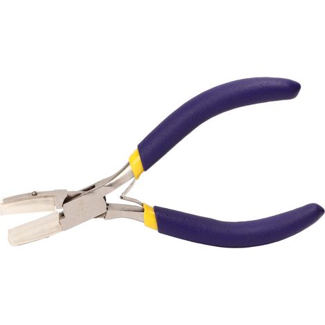 Pince à bec plat, poignée bleue, construction à double ressort, mini pince en acier au carbone pour la fabrication de bijoux et d'accessoires de bijoux faits main. (1/5)