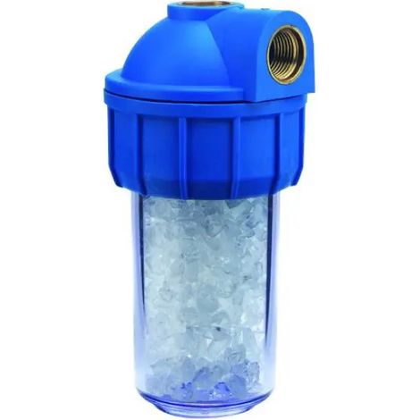Filtro per acqua dosafos mignon con cristalli di polifosfato attacco superiore e laterale mignon attacco 1/2" - altezza contenitore 5" ATLAS FILTRI