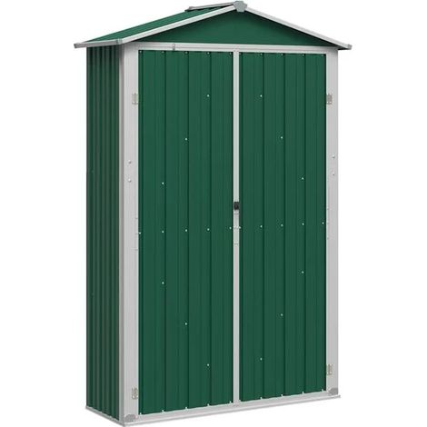 Chalet de jardin vert, 116x45x175 cm, acier galvanisé. (1/5)