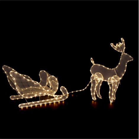 Déco Extérieur Intérieur Traineau et Renne en Tube Lumineux 240 LED Blanc chaud - Feeric Christmas (1/3)