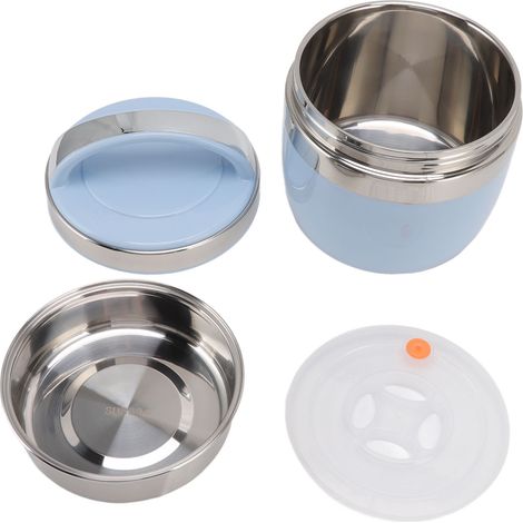 Boîte-repas isotherme en acier inoxydable 304 de 1,5L, idéale pour étudiants et travailleurs, portable et étanche, couleur bleue. (1/5)