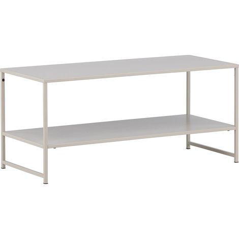 Table Basse Avec Étagère "Staal" 102cm Beige (1/5)