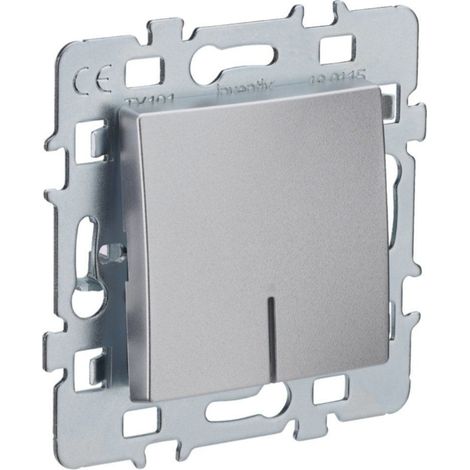Interrupteur Va et Vient Lumineux Encastré INVENTIV' - Plaque Métal Argent