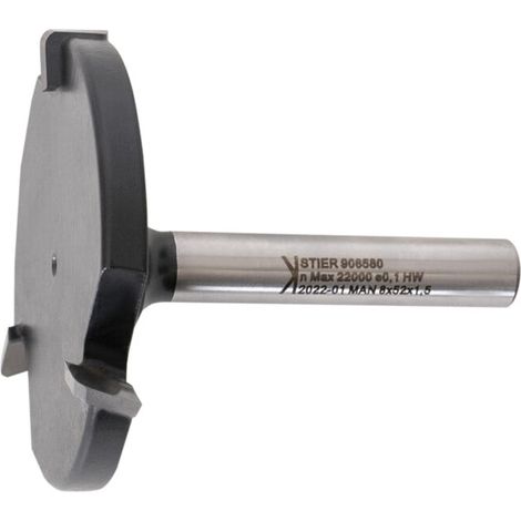 STIER Fraise à surfacer HW 8 mm Ø 52 mm NL 8 mm R1,5 (1/5)