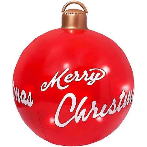 Grandes boules de Noël rouges à suspendre, 60 cm, gonflables, pour la décoration de Noël (1/4)