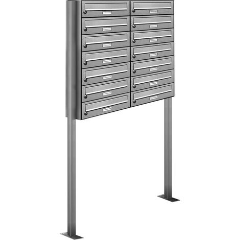 14er V2A Edelstahl Standbriefkasten Anlage Freistehend (1/5)