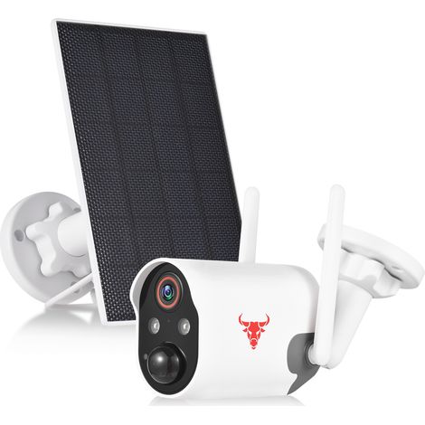Caméra de surveillance extérieure sans fil GZ6 1080P avec panneau solaire, vision nocturne couleur, détection PIR et audio bidirectionnel (1/5)