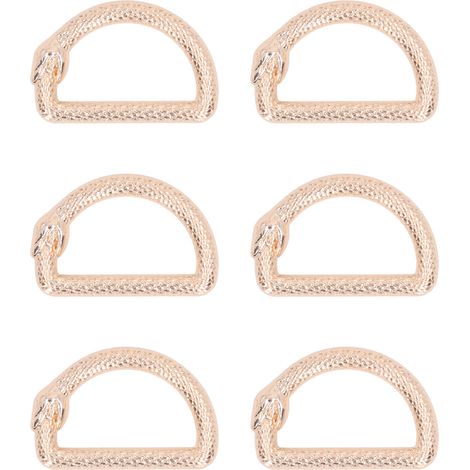 20 anneaux en D métalliques à fermeture serpentine, en alliage de zinc, pour la confection de sacs et bandoulières de bagages. (1/5)