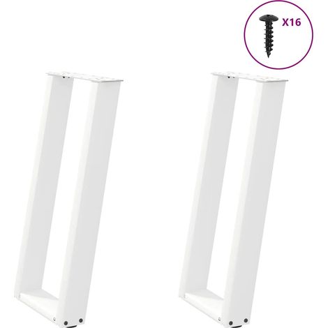 Konsolentischbeine U-Form 2 Stk. Weiß 38x(72-73) cm Stahl