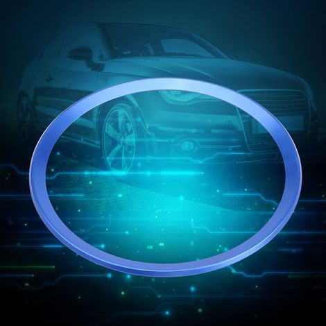 Garniture de couverture d'anneau de volant de voiture en alliage d'aluminium pour Audi A1 A3 A4 A5 A6 Q3 Q5 bleu (1/5)