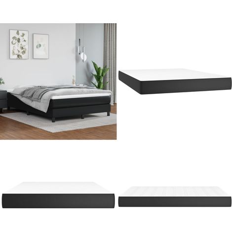 Matelas de lit à ressorts ensachés Noir 140x190x20cm Similicuir - Matelas - Matelas À Ressorts Ensachés - Matelas Similicuir - Literie - Chambre À Coucher - Home & Living (1/5)