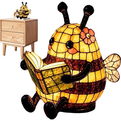 Lampe Lecture Abeille Jolie Déco Vitrail Lueur Chaude (1/5)
