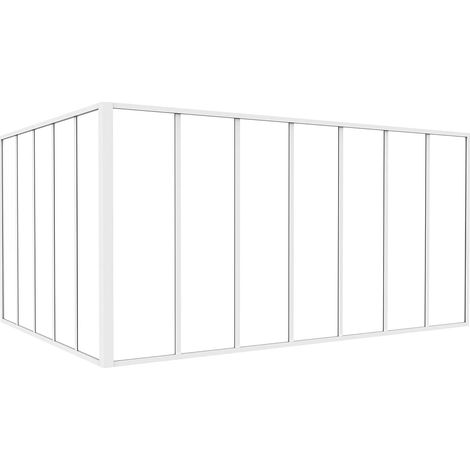 Vetrata angolare L210 x L150 x H105 in Alluminio termolaccato Stile atelier Bianco - BAYVIEW