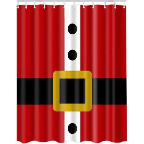 Filiyano-Rideau de douche de Noël 180 x 180 cm, imprimé en 3D, motif Père Noël, sapin et rennes, personnalisable. (1/4)