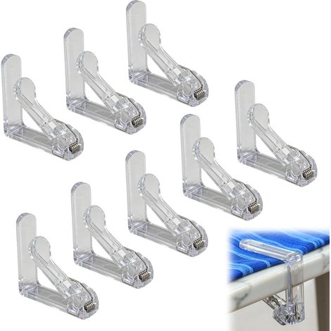 Lot De 8 Pinces À Nappe - Pinces En Plastique Robuste Avec Ressort Ultra-solide - Idéales Pour Tables Jusqu’à 45 Mm D’épaisseur - Protection Contre Le Vent Pour Une Nappe Parfaitement Maintenue (1/5)