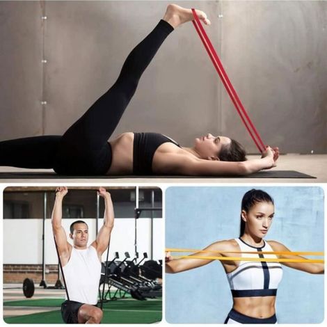 Bandes de RésistanceEnsemble de 3 - Élastiques pour Musculation - Fitness - Débutant Étiquette (1/4)