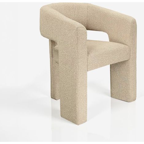 Poltrona imbottita in tessuto per soggiorno Gianna - Beige