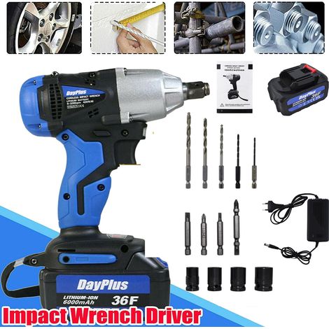 21V Cordless 1/2" Impact Wrench Gun Power High Torque Drill Kit Li-Ion Battery (1/5)