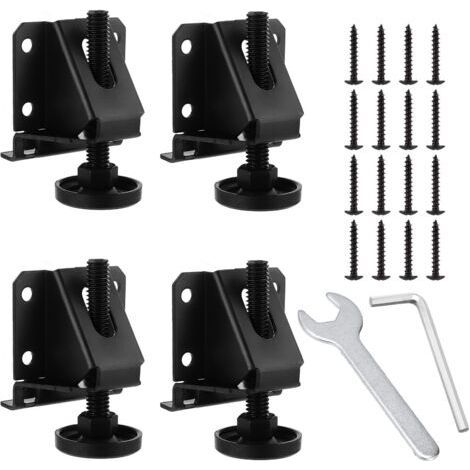 Heavy Duty Furniture Leveling Feet Adjustable Table Leg Leveler with Lock Nuts for Furniture, Table, Cabinets, Workbench, Shelves and More, Black (1/5)