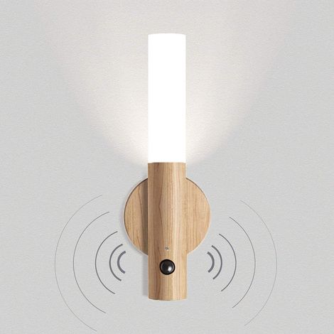 ZOLGINAH Lampada a LED Applique en da walle Capteur de Mouvement Échelle ricaricabili USB Veilleuse Magnétique sans fil Illuminations Bois (1/5)