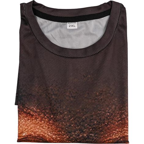 Casual 3D printed short-sleeved sports t-shirt in polyester for summer, running, gym, fitness, outdoor activities, black, size L (1/5)