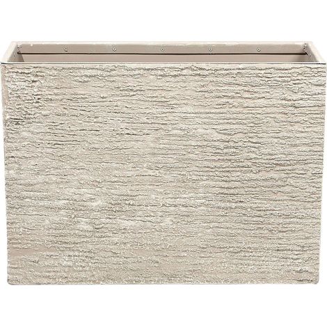 Vaso in Pietra e Resina Sintetica Beige Rettangolare 29 x 70 x 50 cm Edessa (1/5)