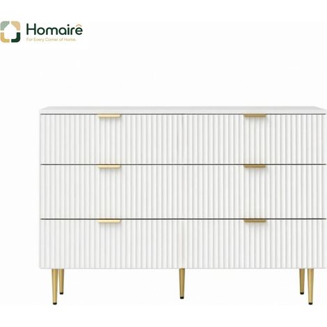 Weiße Kommode aus MDF und Metall 120 x 40 x 76,5 cm HOMAIRE (1/5)