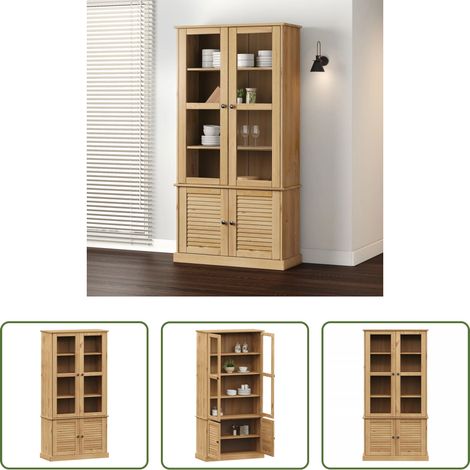 Rangement en bois - Vitrine en verre VIGO 85x35x170 cm bois massif de pin (1/5)