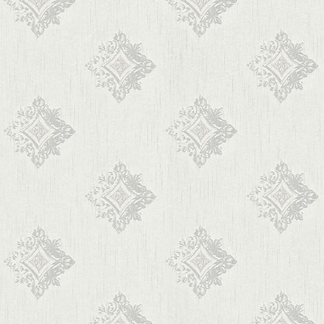 BRICOFLOR Papier peint baroque Tapisserie baroque Papier peint intissé Gris Blanc - 10,05 x 0,53 m (1/5)