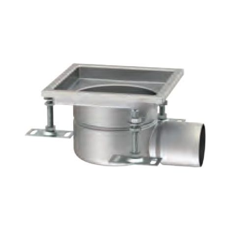 Siphon de sol 142 DN 70 avec GV 1.4301/horizontal, monobloc 200x200, FHD