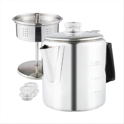 Cafetière à percolation multifonction avec bouton en verre chauffant (1/5)