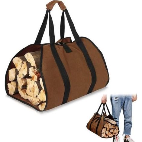 Sac à Bûche - Grande Capacité - Imperméable - Poignées Antidérapantes - Rangement Pratique (1/4)