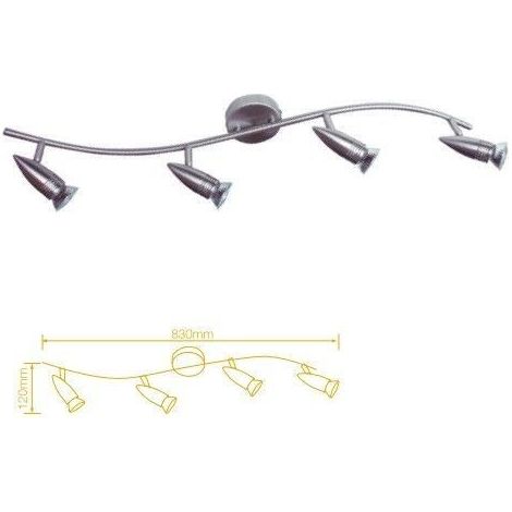 Quatre projecteurs bande nickel satiné GU10 led Halo GSC 1901059
