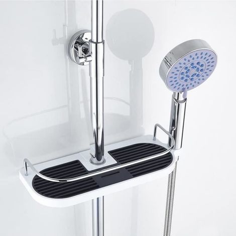 Etagere De Douche - Sans Perçage - ABS Et Aluminium - Hauteur Réglable - Design Ventilé - 1 Piece